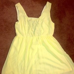 Bright yellow mini dress